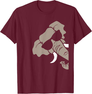 Elephant with Glasses T-Shirt - T-Shirt | Maroon