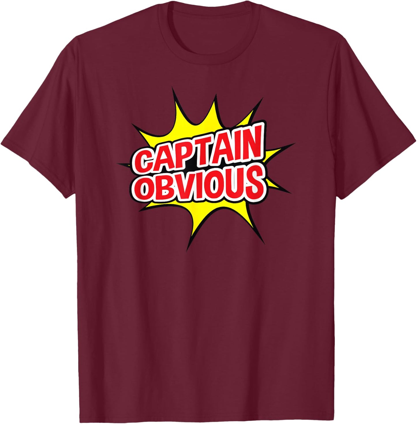Captain Obvious Superhero Pow Punch T-Shirt - T-Shirt | Maroon