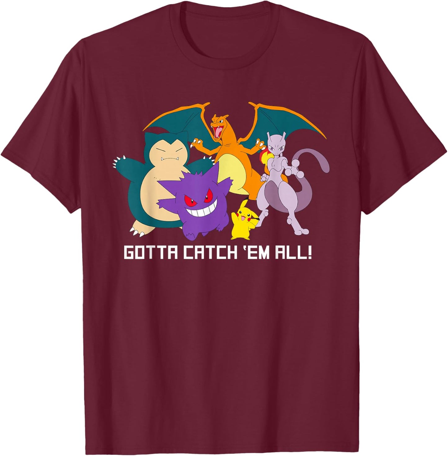 Pokémon - Squad Gotta Catch 'Em All! T-Shirt - T-Shirt | Maroon
