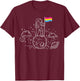 Astronaut On Moon Pansexual Flag Pan Pride Space Men Women T-Shirt - T-Shirt | Maroon