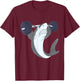 Weightlifing Shark Barbell - Funny Workout Gym Weightlifter T-Shirt - T-Shirt | Maroon