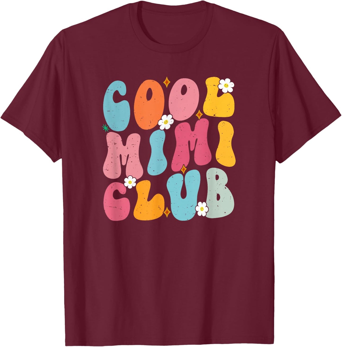 Cool Mimi Club Mother's Day Groovy Retro Best Mom Ever T-Shirt - T-Shirt | Maroon