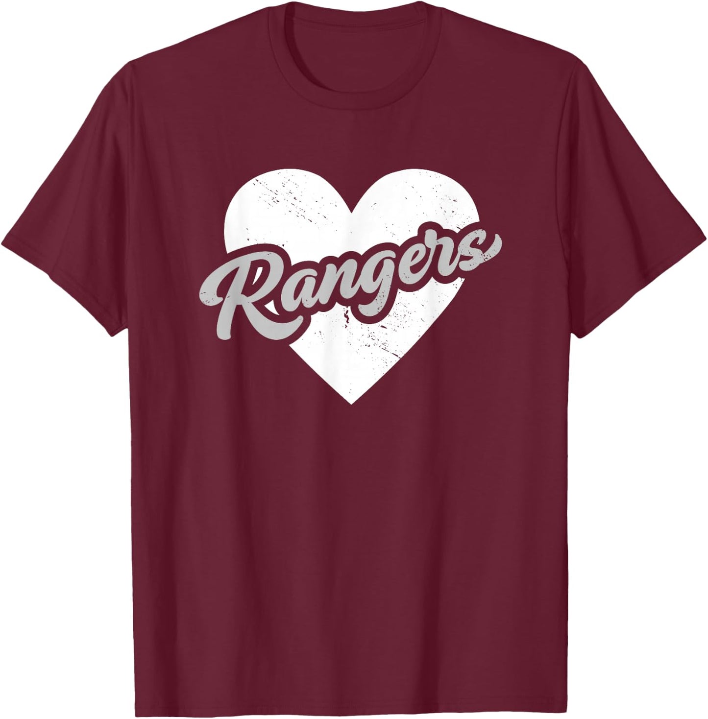 Vintage Rangers High School Go Rangers Pride Heart T-Shirt - T-Shirt | Maroon