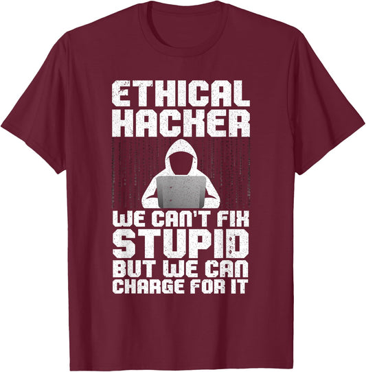 Cool Ethical Hacking Art Women Cybersecurity Science T-Shirt - T-Shirt | Maroon
