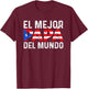 El Mejor Papa Del Mundo For A Puerto Rican Dad T-Shirt - T-Shirt | Maroon
