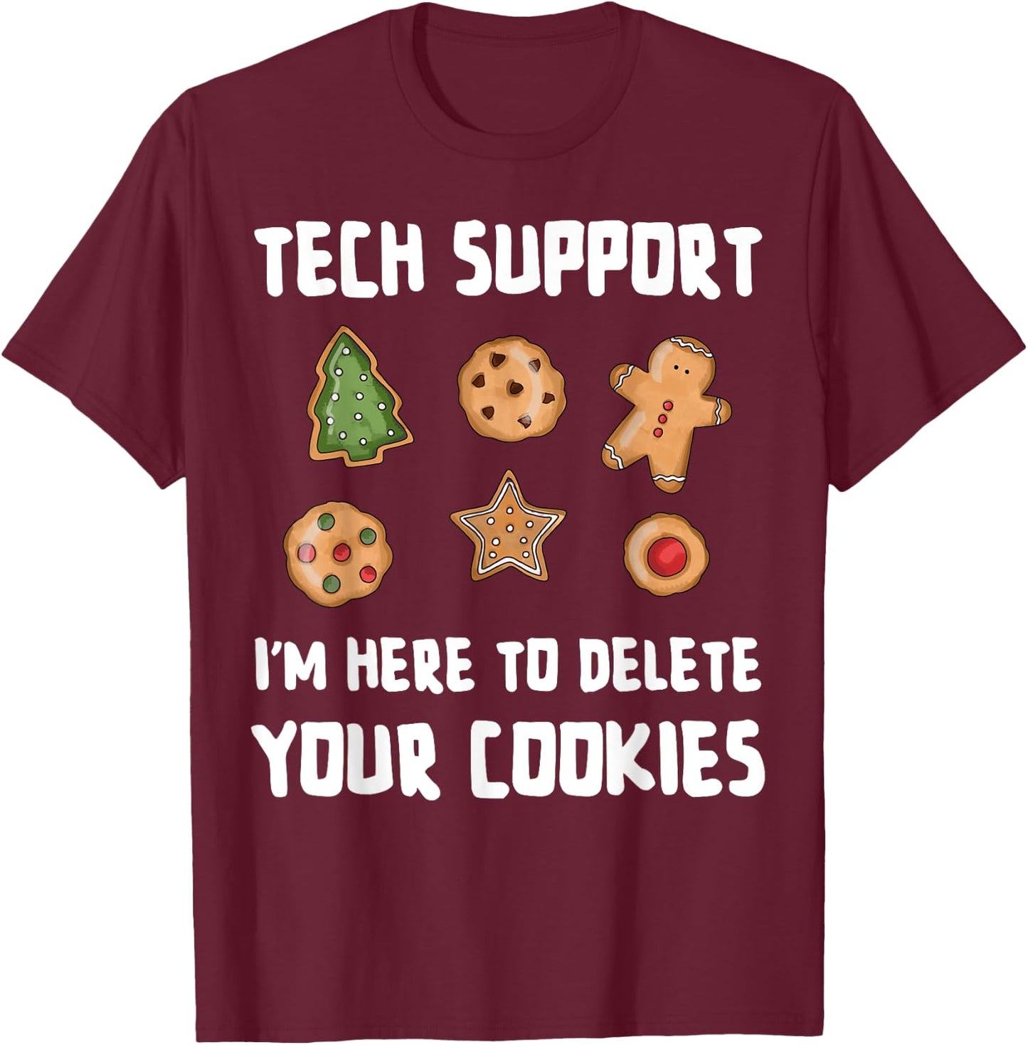 Funny Christmas Tech Support Computer Programmer Developer T-Shirt - T-Shirt | Maroon