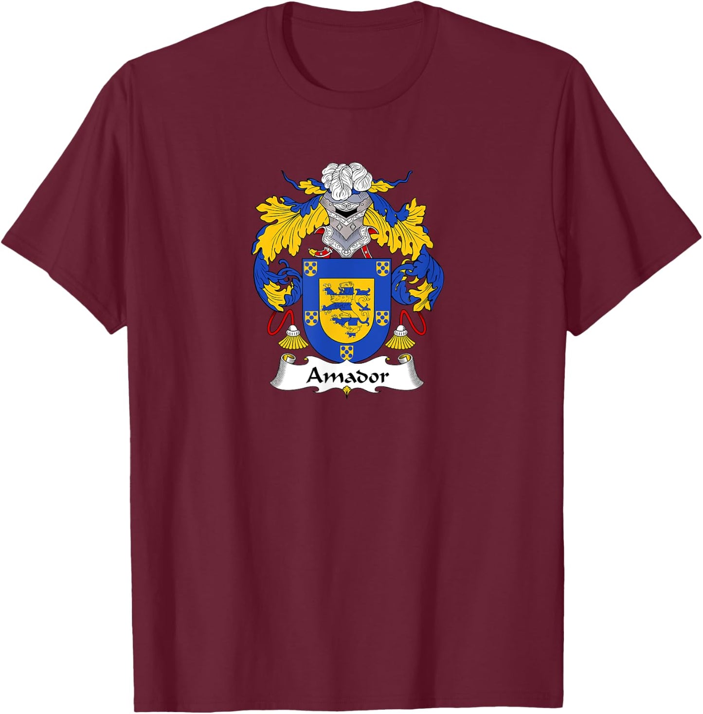 Amador Coat of Arms - Family Crest Shirt T-Shirt - T-Shirt | Maroon