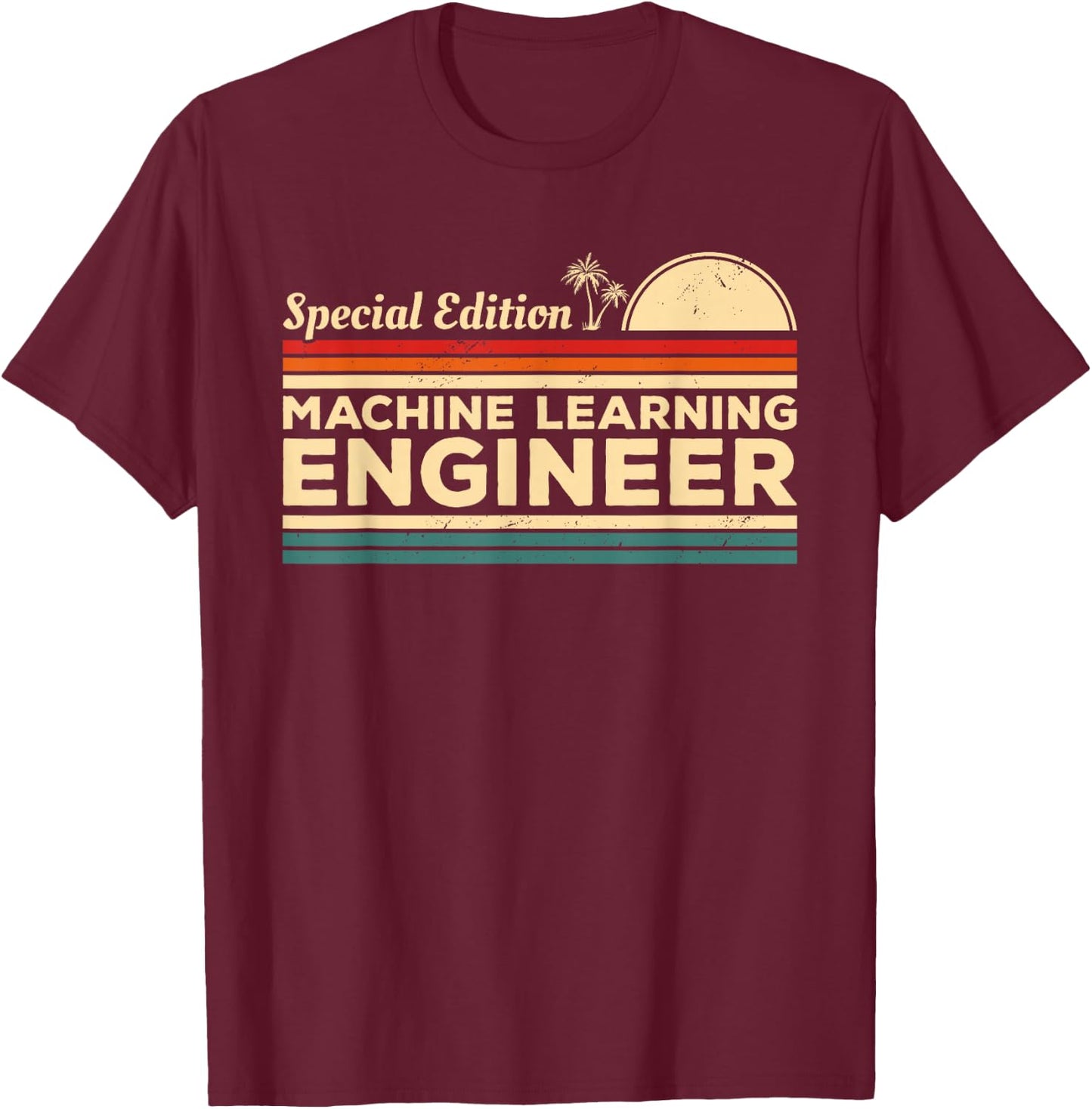 Vintage Machine Learning Engineer T-Shirt - T-Shirt | Maroon