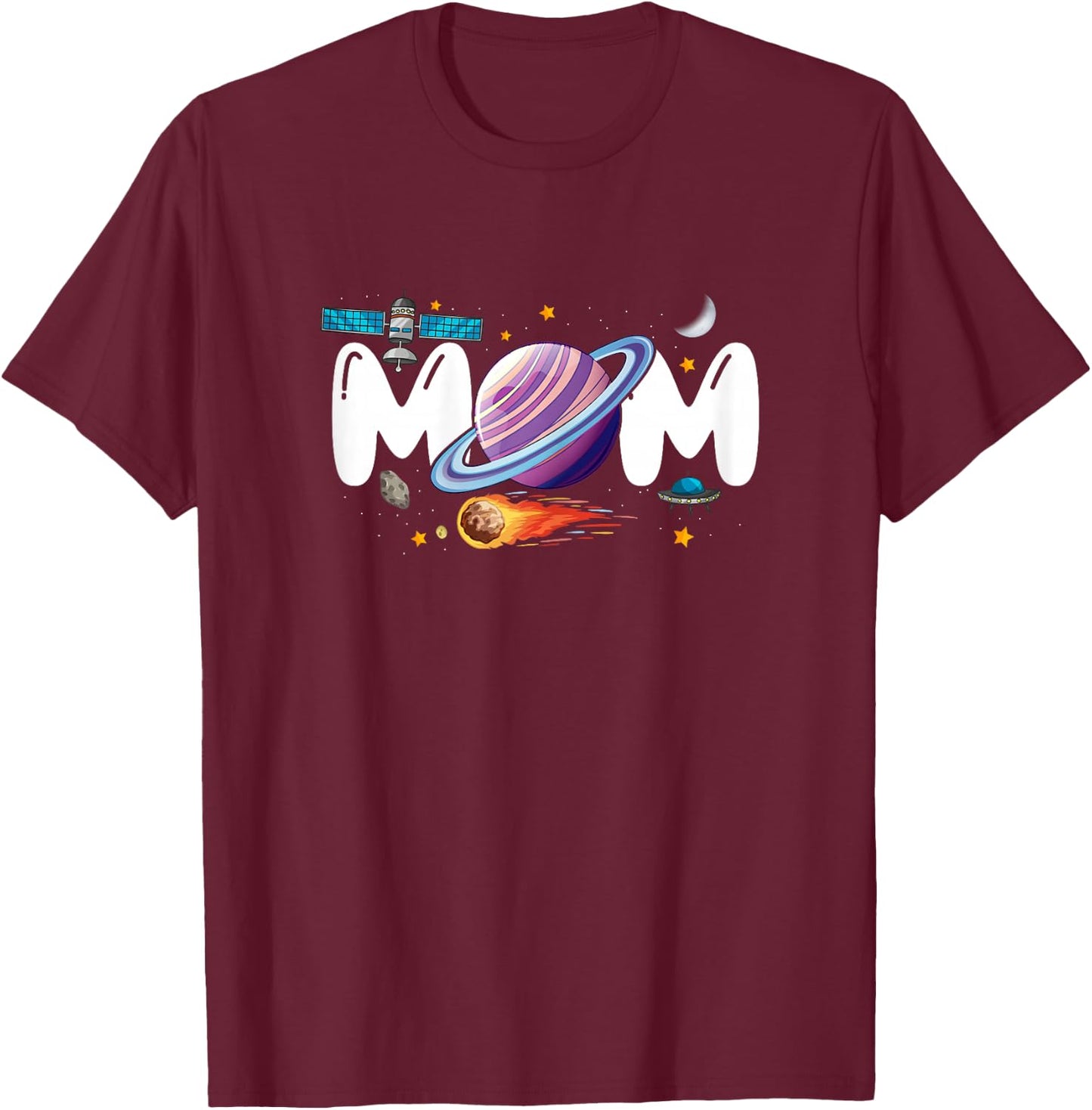 Mom Of The Birthday Boy Space Astronaut Birthday Family T-Shirt - T-Shirt | Maroon