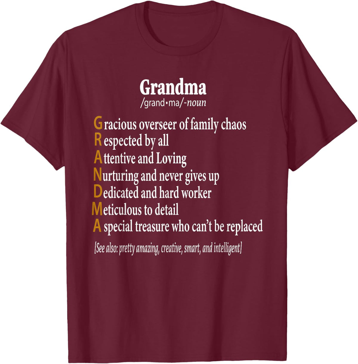 Funny Strong Women Grandma Definition Birthday Mother's Day T-Shirt - T-Shirt | Maroon