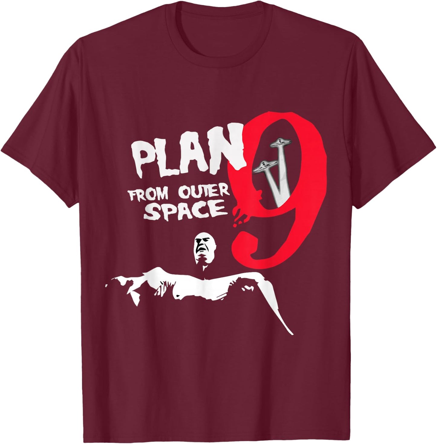 Plan 9 from Outer Space Inspector Clay Tribute T-Shirt - T-Shirt | Maroon