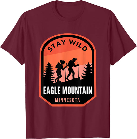 Eagle Mountain Minnesota Hiking in Nature T-Shirt - T-Shirt | Maroon