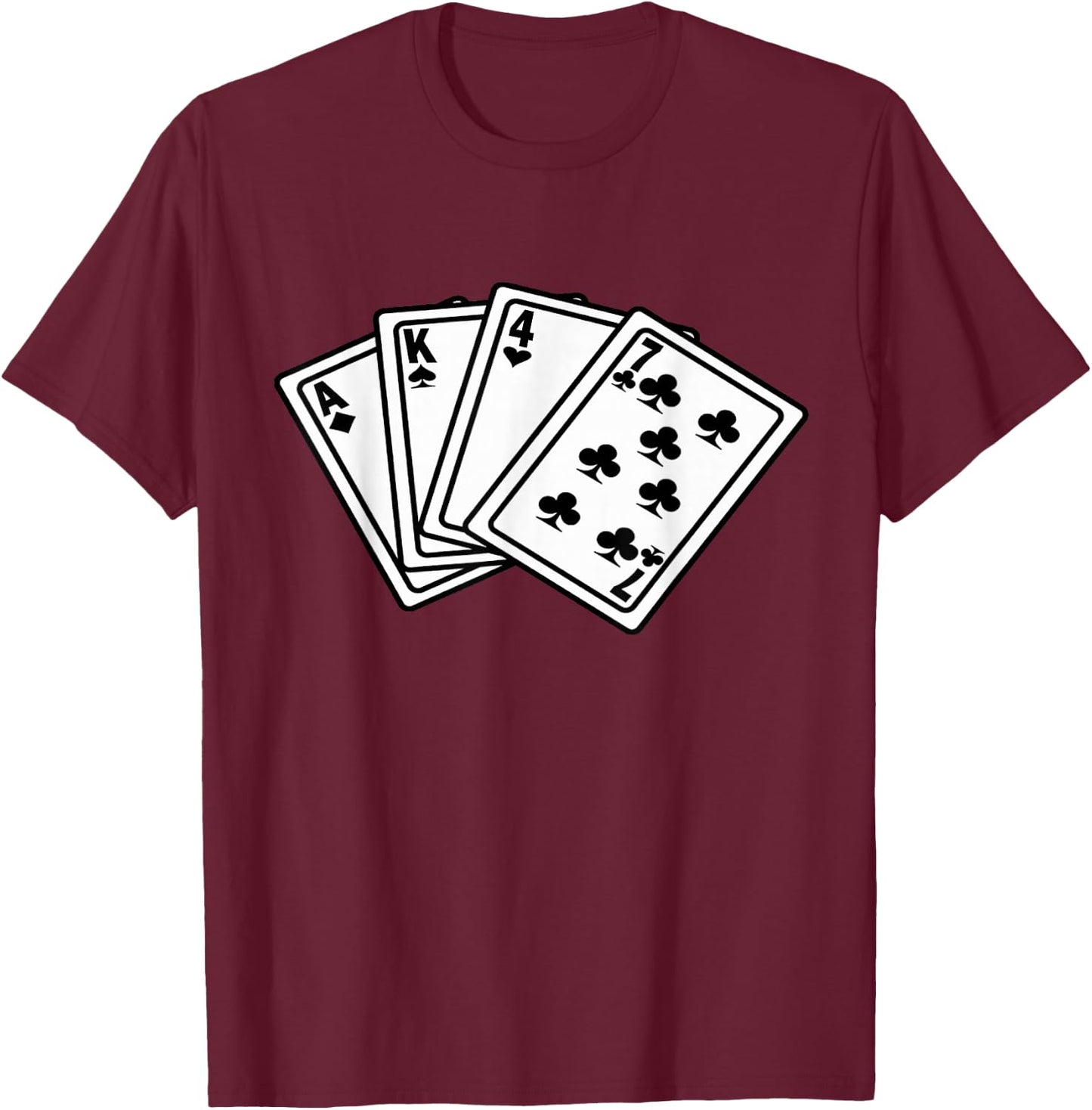 Poker AK-47 | Funny Poker Men Shirt T-Shirt - T-Shirt | Maroon