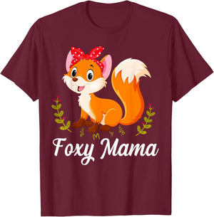 Fox Animal Lover Cute Foxy Mama Mother's Day T-Shirt - T-Shirt | Maroon