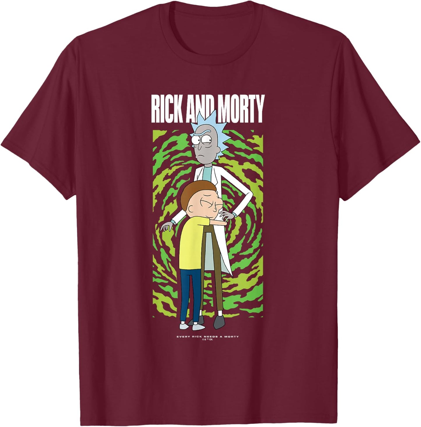 Rick And Morty Season 7 Every Rick Needs A Morty Weird Hug T-Shirt - T-Shirt | Maroon