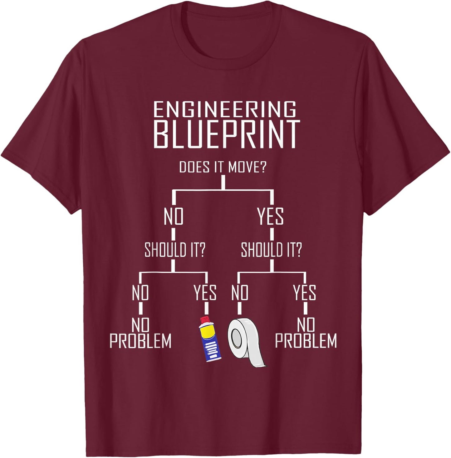 My Engineering Blueprint Gifts For Engineers Engineer Men T-Shirt - T-Shirt | Maroon