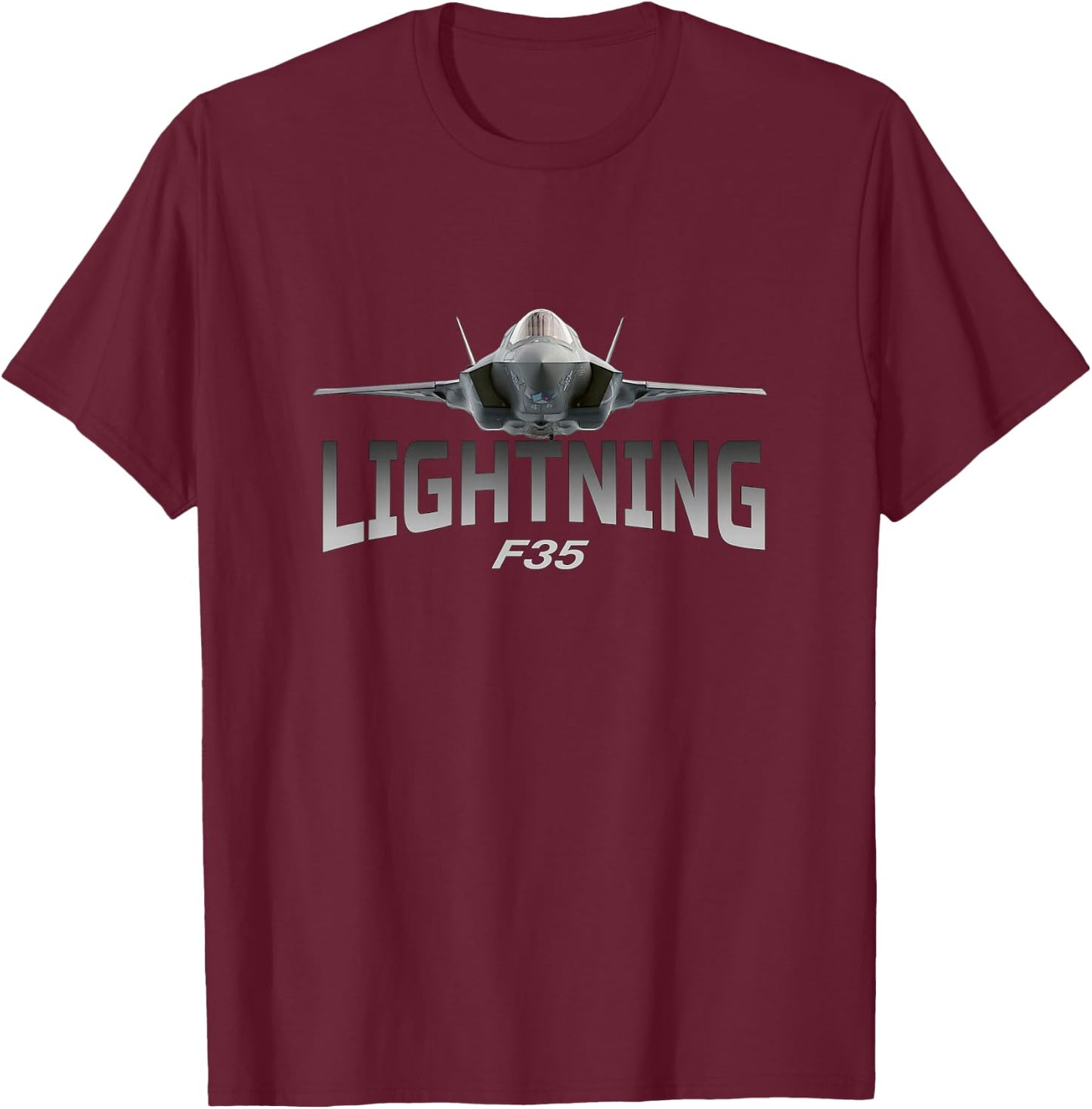 F35 Lightning Jet Fighters T-Shirt - T-Shirt | Maroon