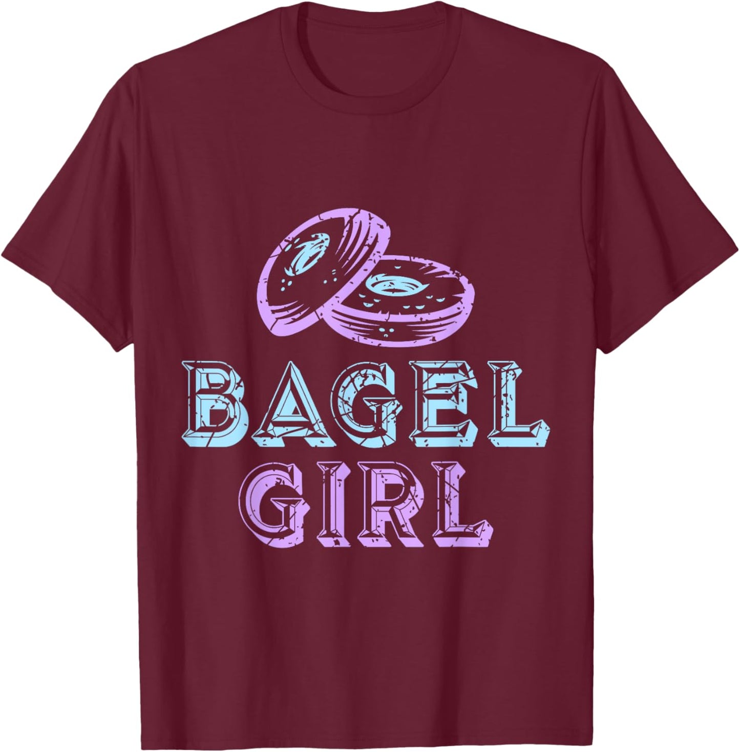 Bagel Girl Funny Bagel Lover Costume Gift T-Shirt - T-Shirt | Maroon