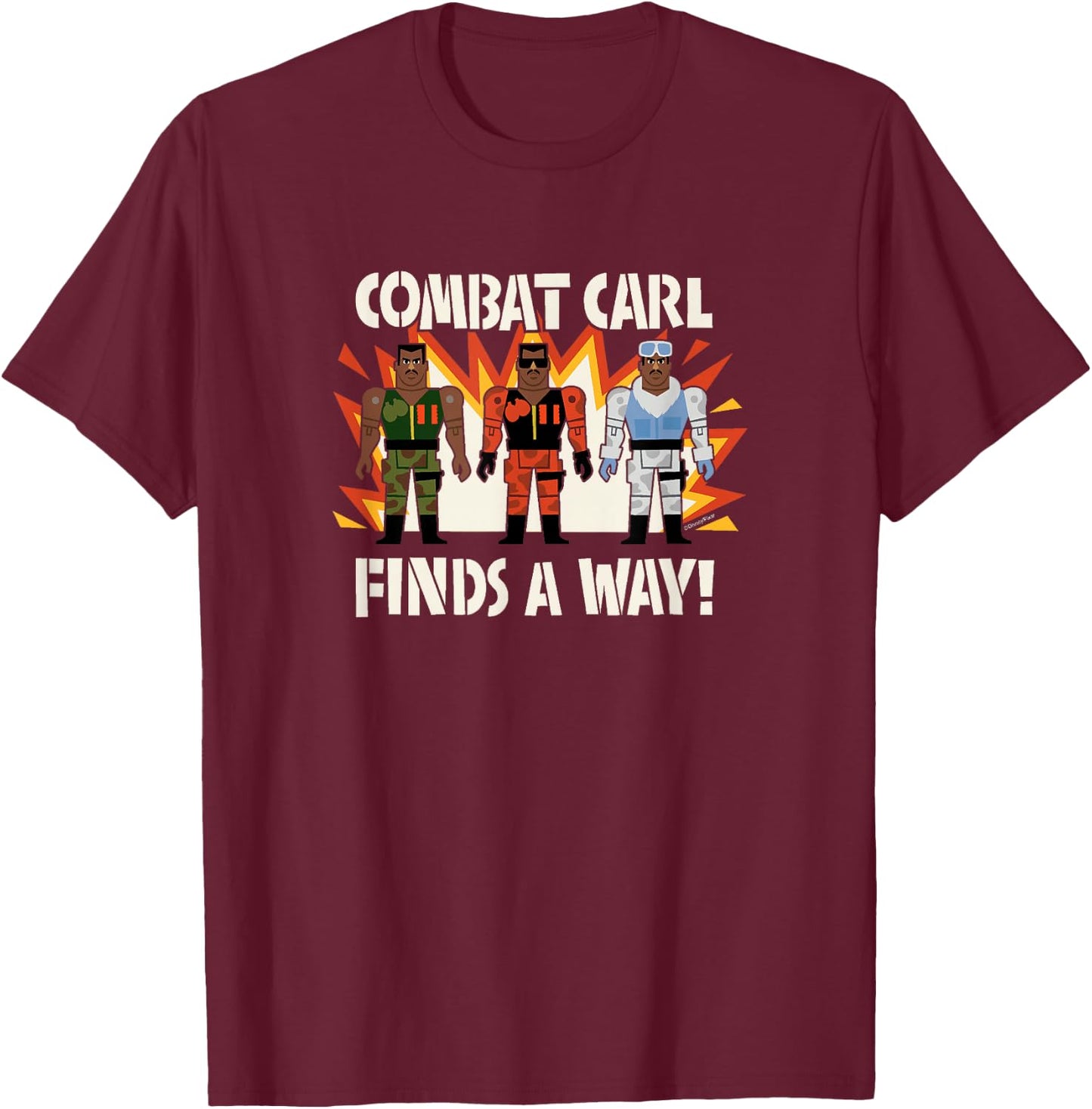 Toy Story - Combat Carl Finds A Way! T-Shirt - T-Shirt | Maroon