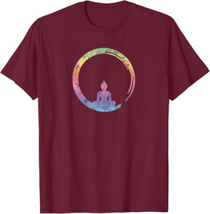 Enso, Zen, Circle, Symbol Buddhism Buddha Meditation Yoga T-Shirt - T-Shirt | Maroon