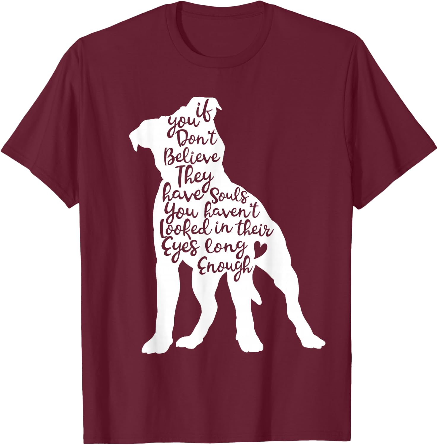 Pitbull Souls Rescue Breed Pit Bull Lover Cute Dog Mom T-Shirt - T-Shirt | Maroon
