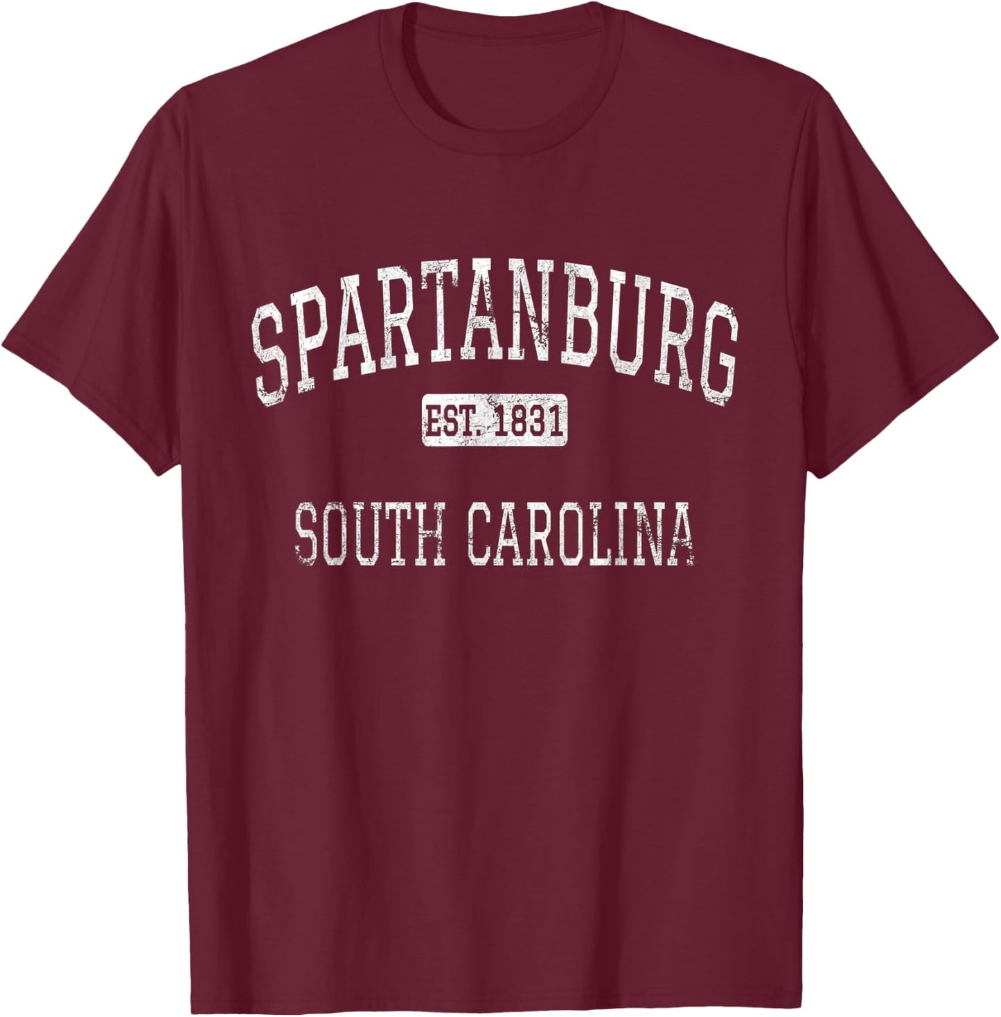 Spartanburg South Carolina SC Vintage T-Shirt - T-Shirt | Maroon
