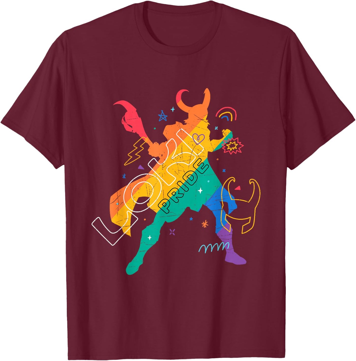 Marvel Loki Pride T-Shirt - T-Shirt | Maroon