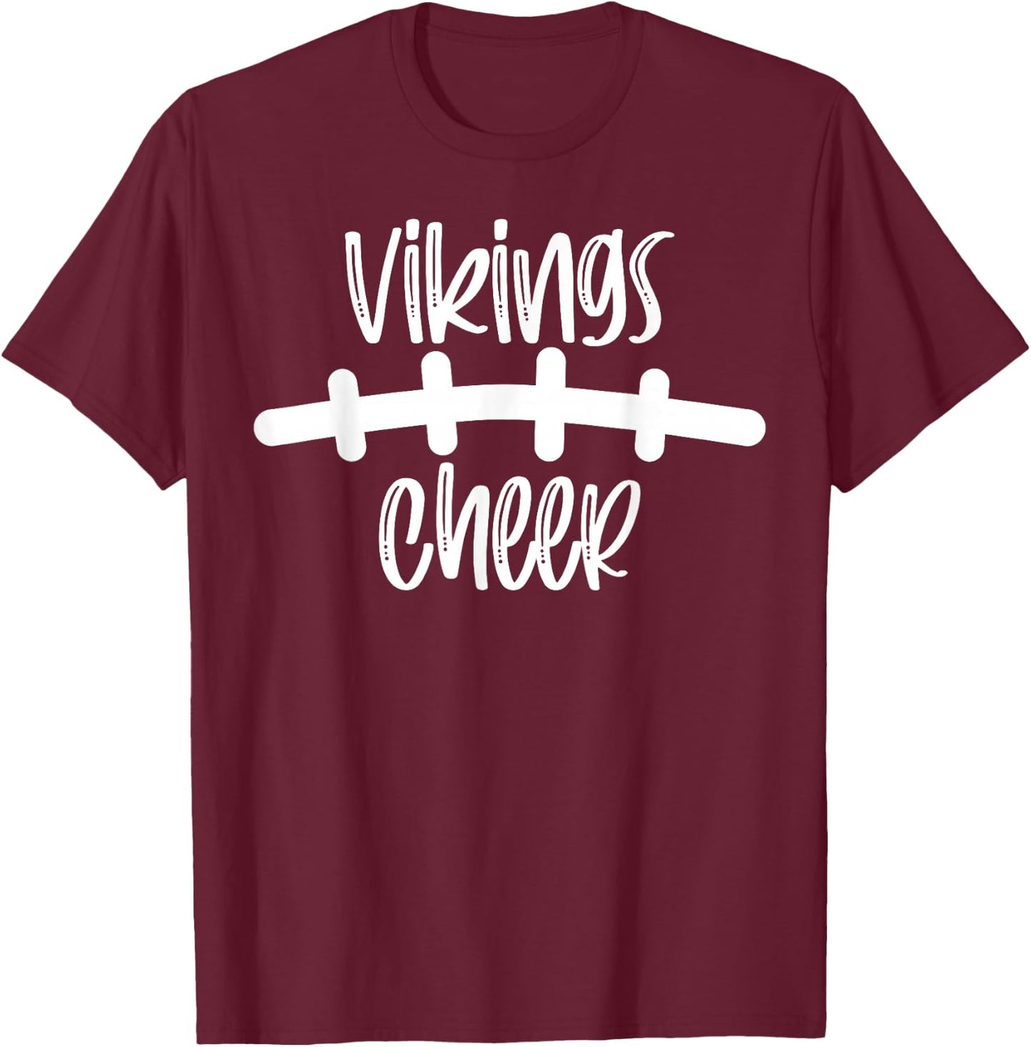 Vikings Cheer School Spirit Football Team Mascot Game Night T-Shirt - T-Shirt | Maroon