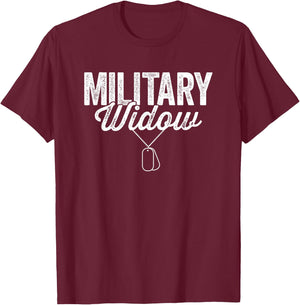 Military Widow Soldier Veterans Day T-Shirt - T-Shirt | Maroon