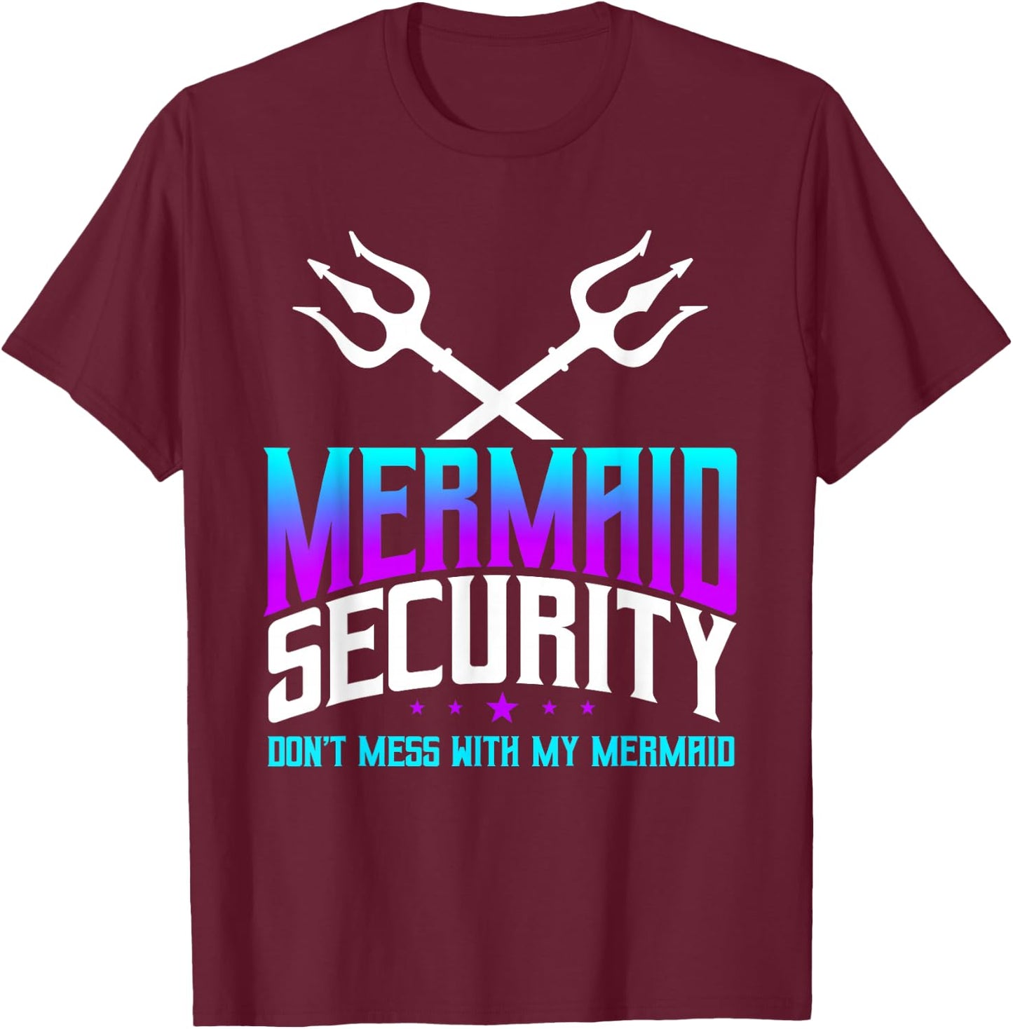 Mermaid Daddy Merdad Father's Day Merman Dad Papa Merfolk Small T-Shirt - T-Shirt | Maroon