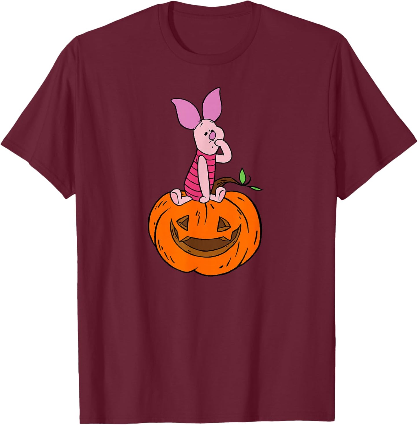 Disney - Halloween Piglet Pumpkin T-Shirt - T-Shirt | Maroon