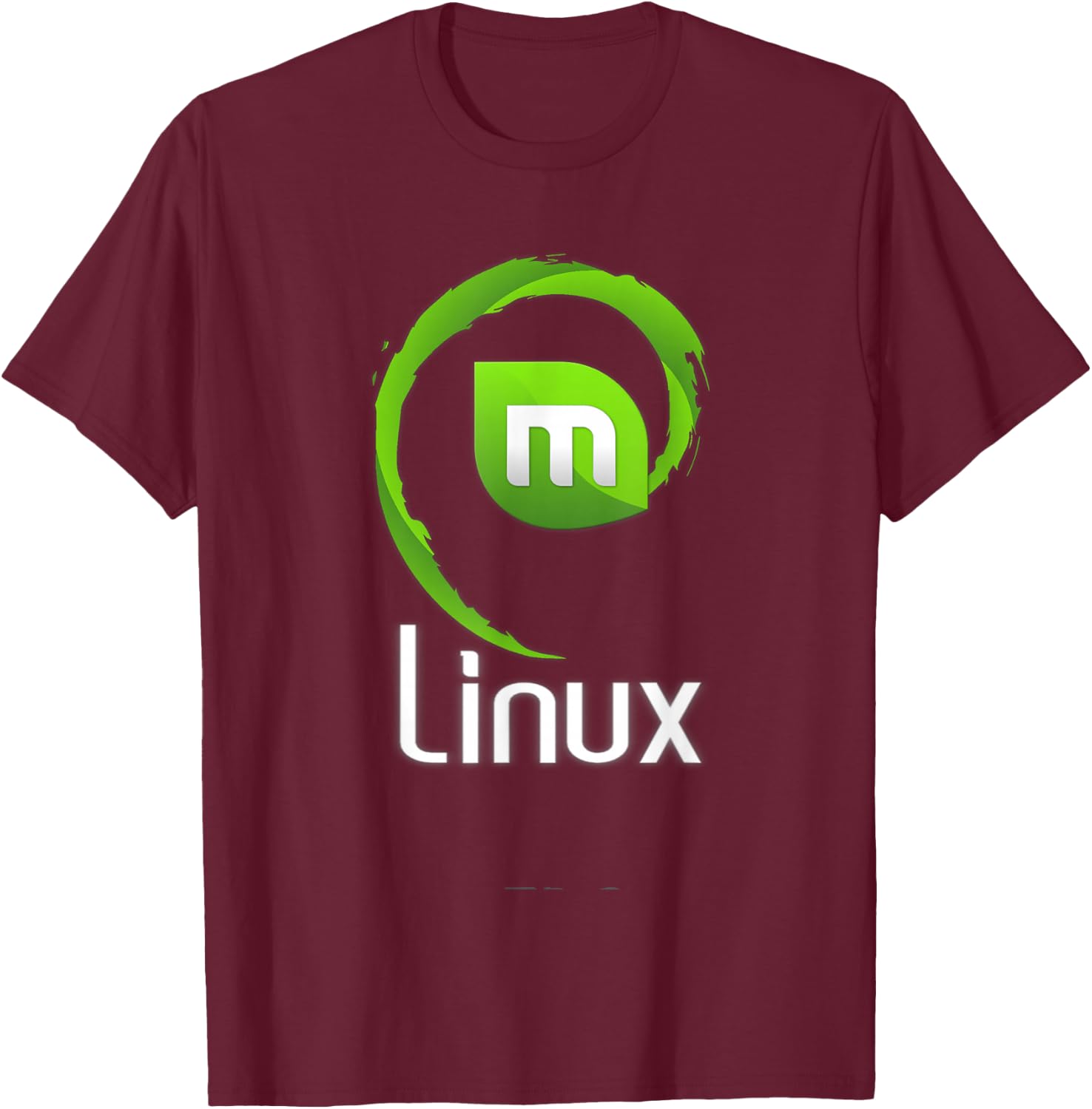 Linux Mint lover tagline with Logo Open Source Os T-Shirt - T-Shirt | Maroon