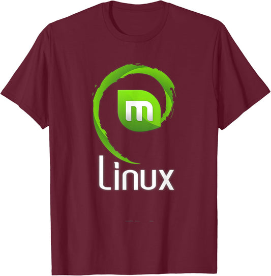 Linux Mint lover tagline with Logo Open Source Os T-Shirt - T-Shirt | Maroon