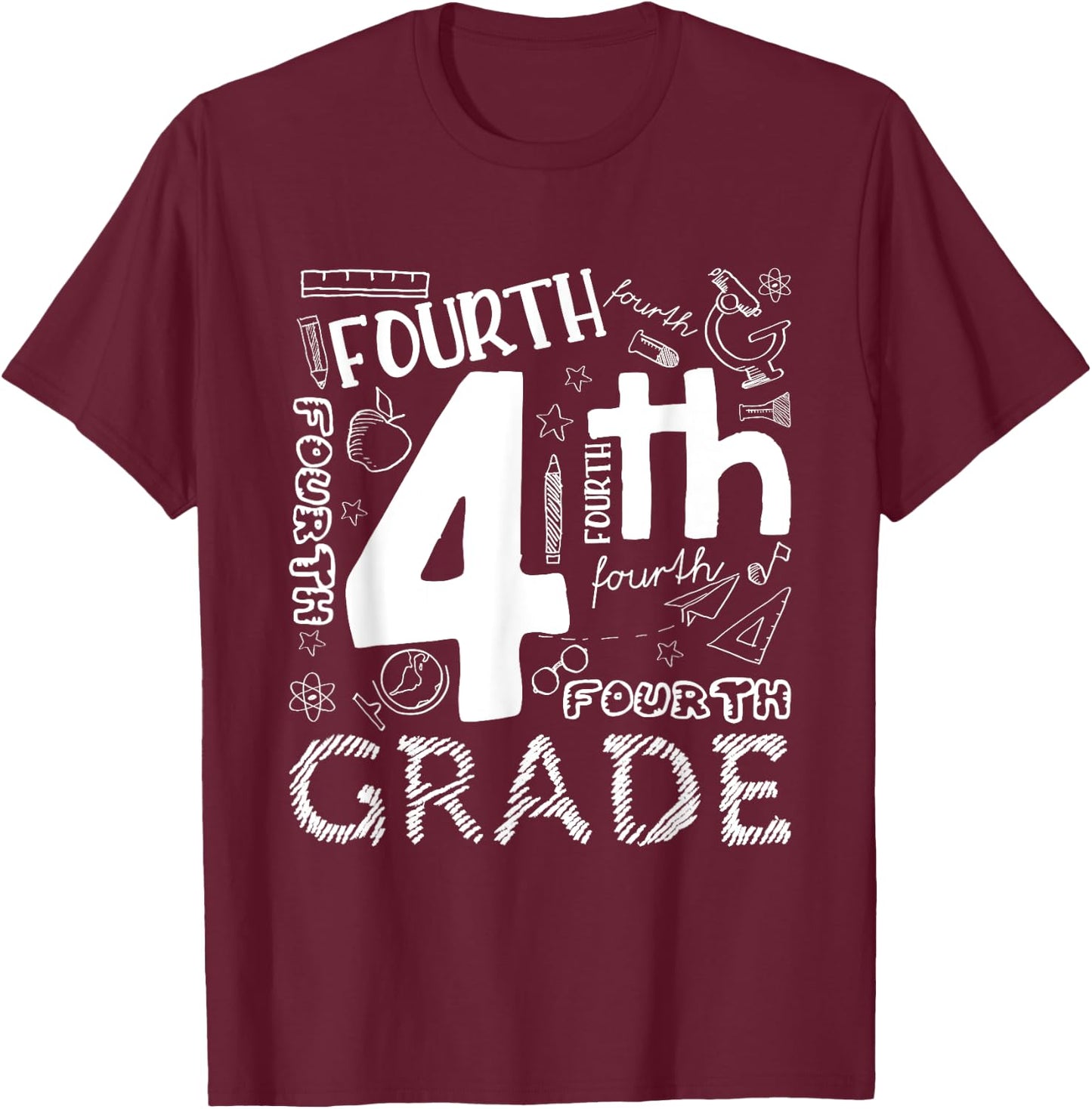 Hello 4th Grade Teacher Boys and Team Fourth Grade Girls T-Shirt - T-Shirt | Maroon