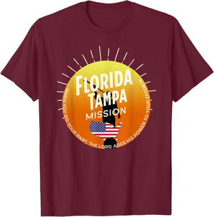 Florida Tampa Mormon LDS Mission Missionary Gift T-Shirt - T-Shirt | Maroon