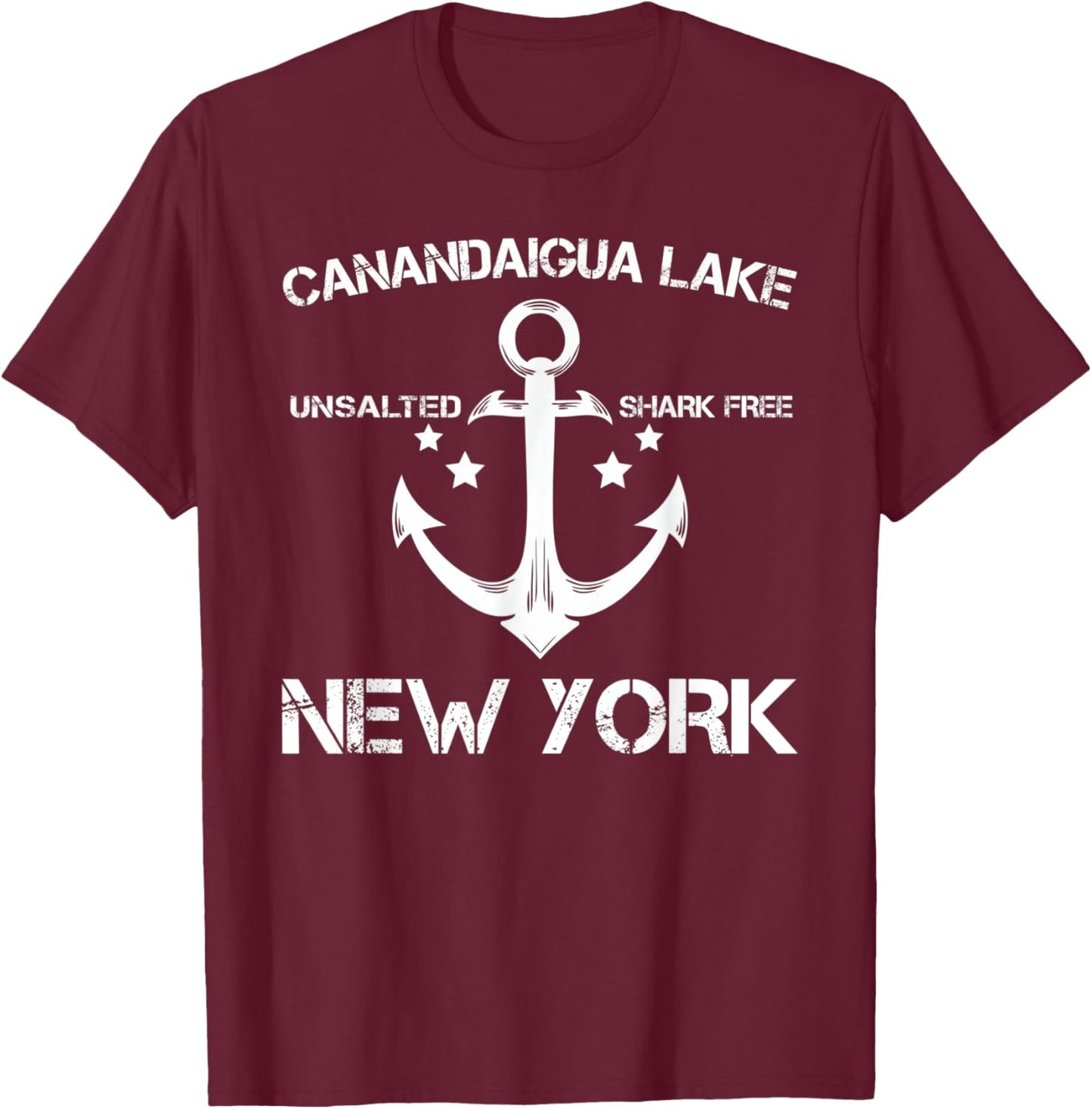 CANANDAIGUA LAKE NEW YORK Funny Fishing Camping Summer Gift Women Kids T-Shirt - T-Shirt | Maroon