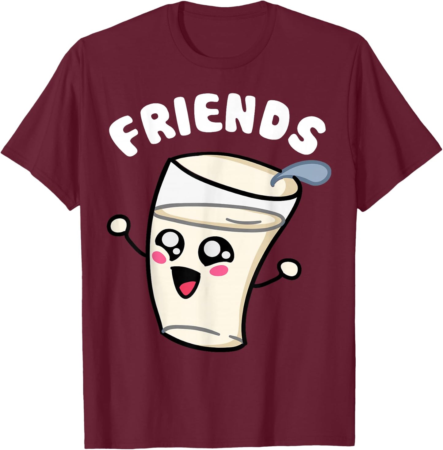 Cookies And Milk - 2 Of 2 - Couple Matching - Best Friends T-Shirt - T-Shirt | Maroon