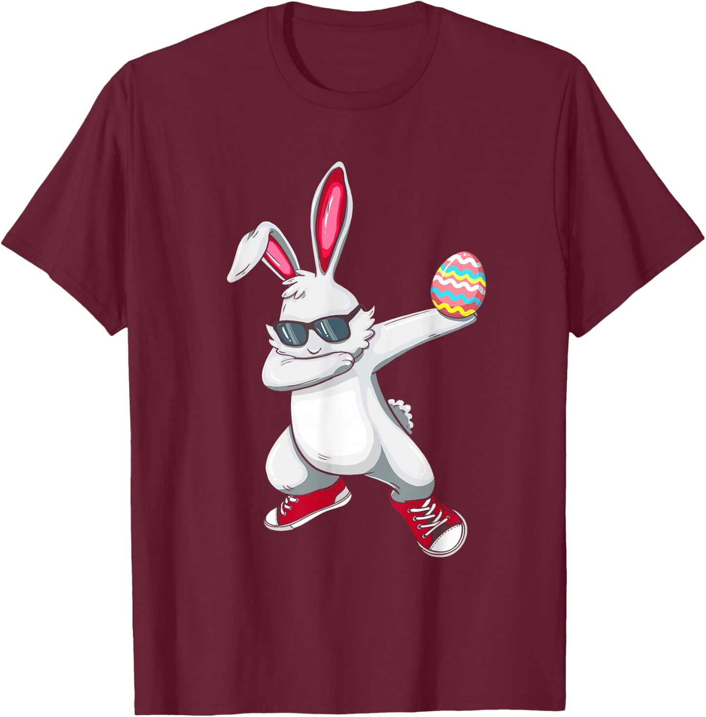 Dabbing Bunny Rabbit Easter Day Eggs Dab For Boys Girls Kids T-Shirt - T-Shirt | Maroon