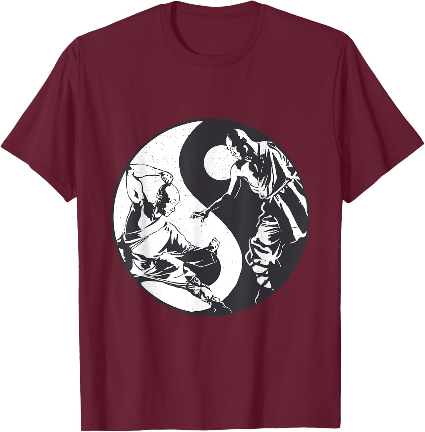 Shaolin Martial Arts Kung Fu Yin Yang MMA Chinese Vintage T-Shirt - T-Shirt | Maroon