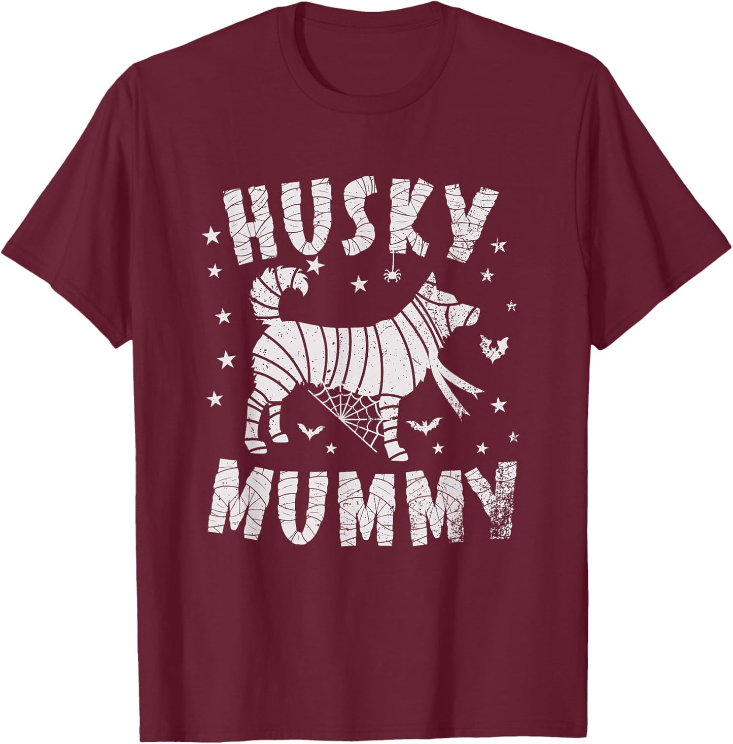 Siberian Husky Mummy - Halloween T-Shirt - T-Shirt | Maroon