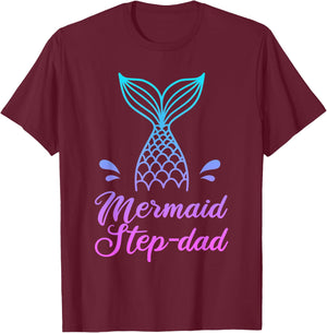 Mermaid Step-dad Shirt, Merdad Security Apparel, Fathers Day T-Shirt - T-Shirt | Maroon