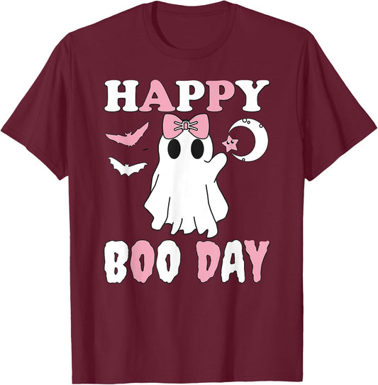 Happy Boo Day Girls Birthday T-Shirt - T-Shirt | Maroon