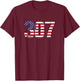 307 Wyoming Area Code T-Shirt - T-Shirt | Maroon