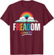 fREADom - I Read Banned Books - LGBTQ Reader Pride Librarian T-Shirt - T-Shirt | Maroon