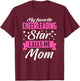 My Favorite Cheerleading Star Calls Me Mom - Fan Funny Gift T-Shirt - T-Shirt | Maroon