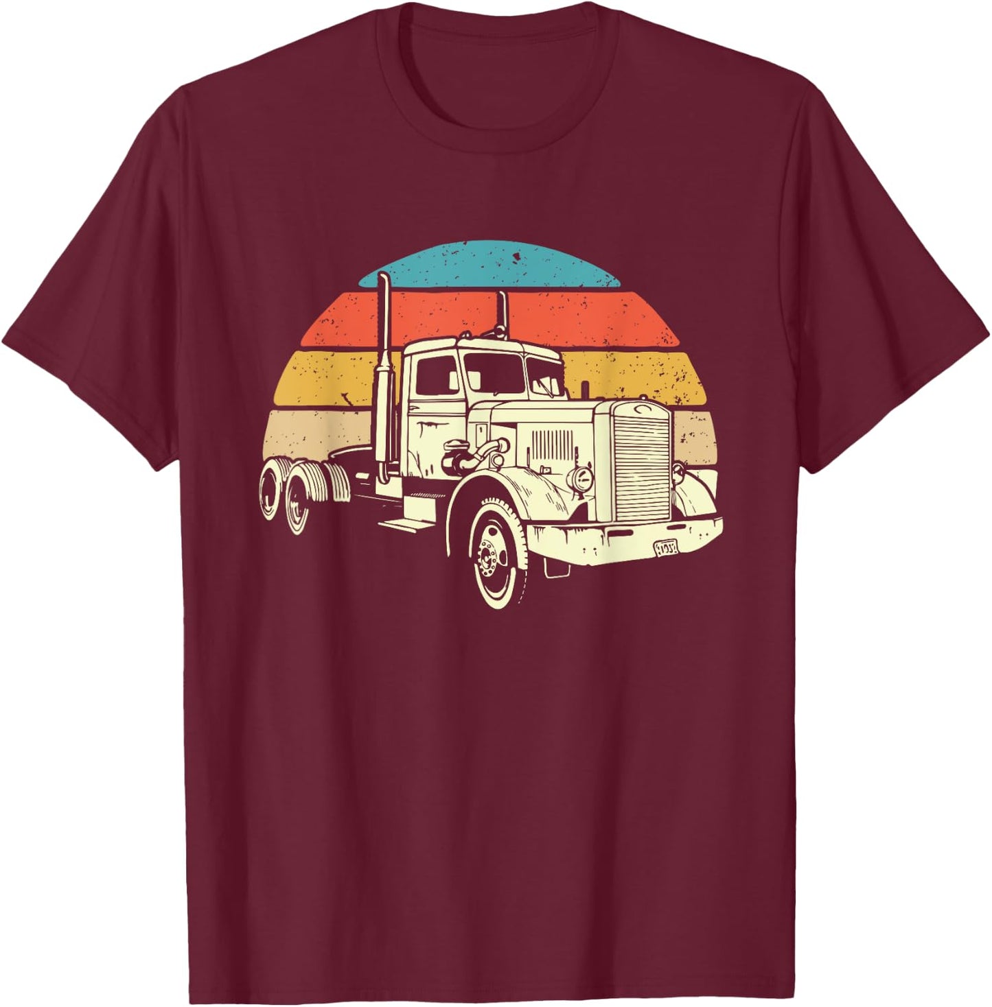 Retro Trucker - Big Rig Hauler Truck Driver Trucking T-Shirt - T-Shirt | Maroon