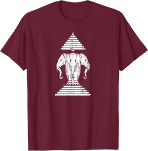 Laos 3 Headed Elephant Erawan Airavata | Laotian | Sabaidee T-Shirt - T-Shirt | Maroon