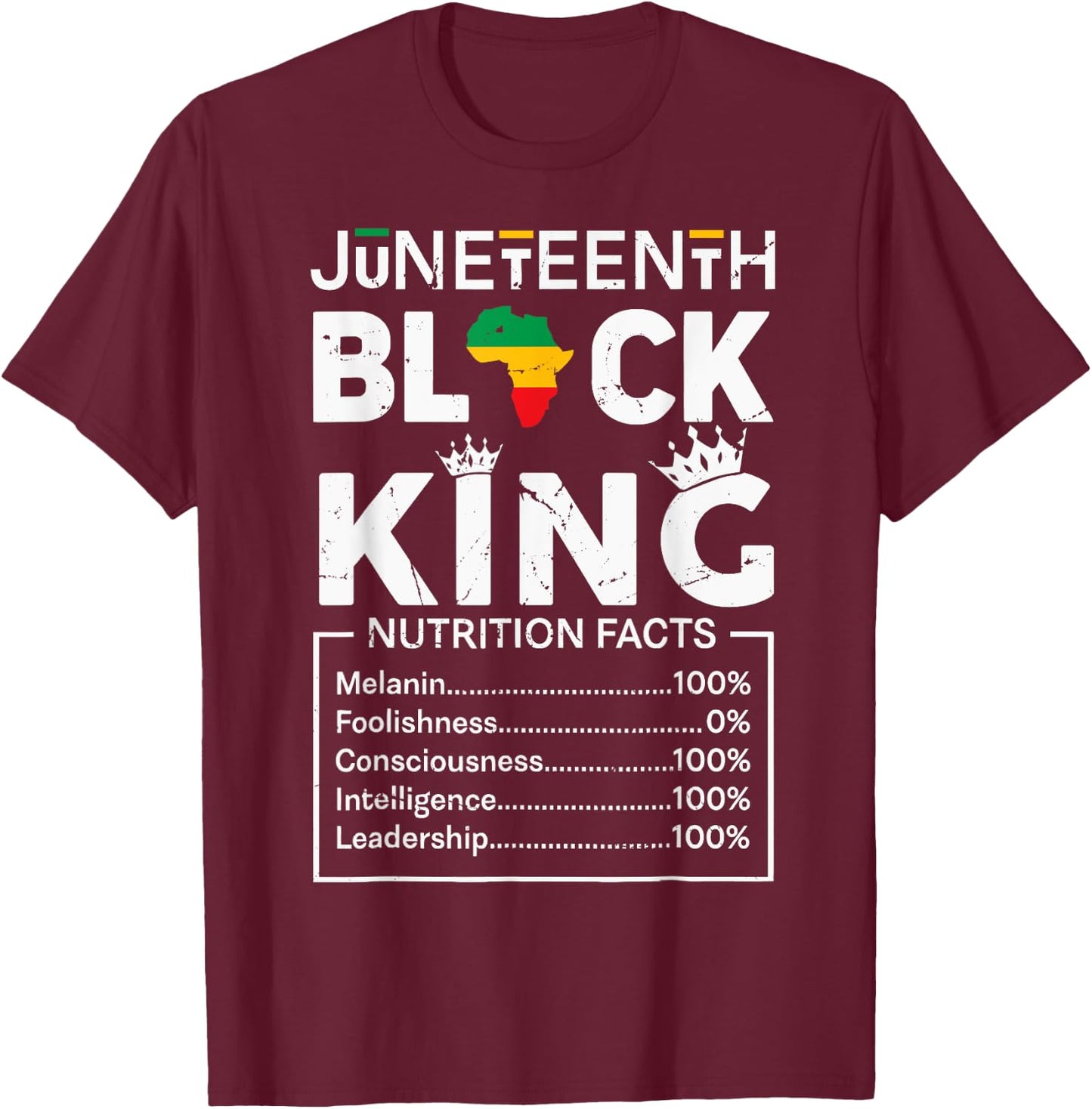 Black King Juneteenth 1865 Independence Day Black Pride Men T-Shirt - T-Shirt | Maroon