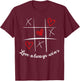 Classic Love Always Wins Valentine's Day Tic Tac Toe T-Shirt - T-Shirt | Maroon