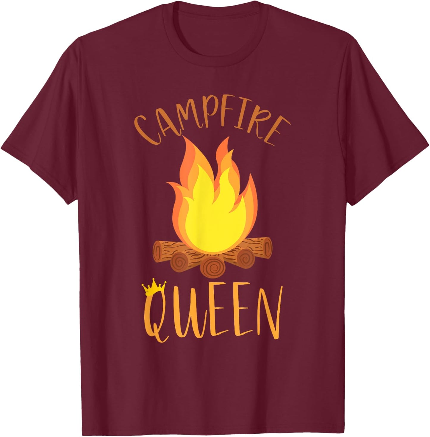 Campfire Queen Funny Outdoor Camping T-Shirt - T-Shirt | Maroon